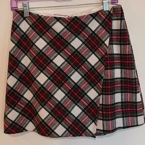 Hollister Tartan Mini Skirt in Red and Black